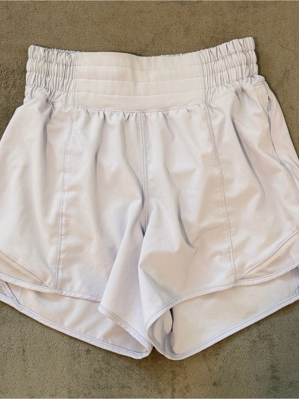 Lululemon women’s Hotty Hot High‑Rise 4” Lined Shorts Light Blue LW7AYXT